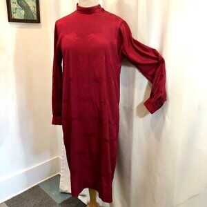 Vintage 1970s Images Krizia I. Magnin Wine Red Dress Size M - L